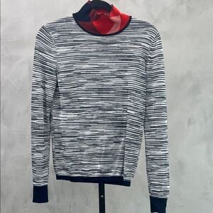 Tory Burch Striped and Plaid Sweater